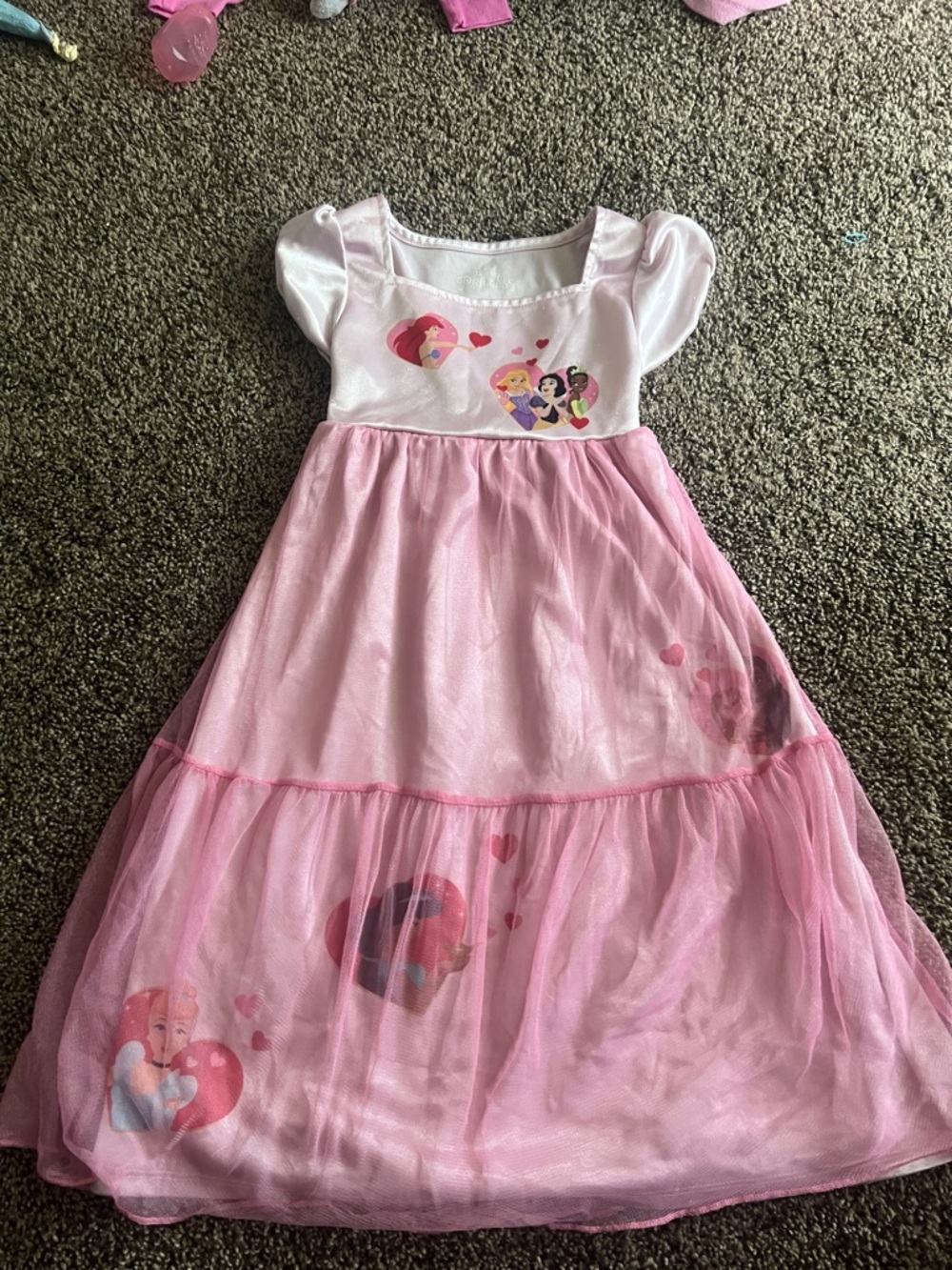 Disney Light Pink Princess Dress with Heart Motifs